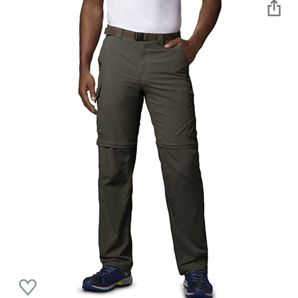 Columbia Silver Ridge Convertible Hiking Pants Mens 50x34 Olive Green Nylon Big